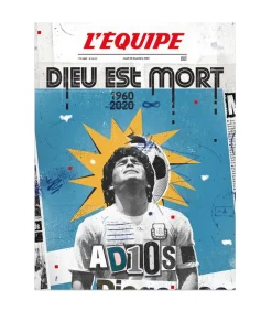 Affiche L'Equipe Maradona 30 X 40Cm