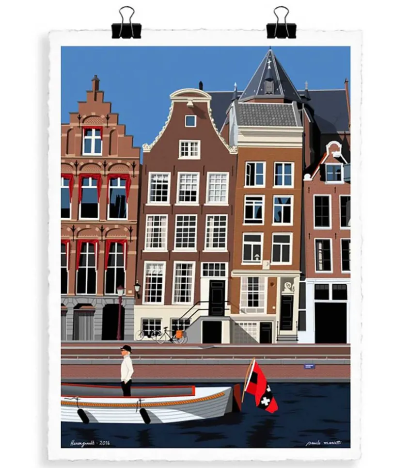 Affiche Paolo Mariotti "Amsterdam" 56 X 76 Cm