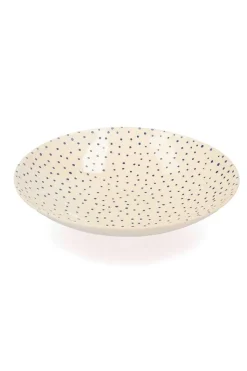 Assiette Creuse En Ceramique "Pois Bleus"
