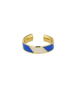 Bague Ajustable Striped Candy Cobalt White
