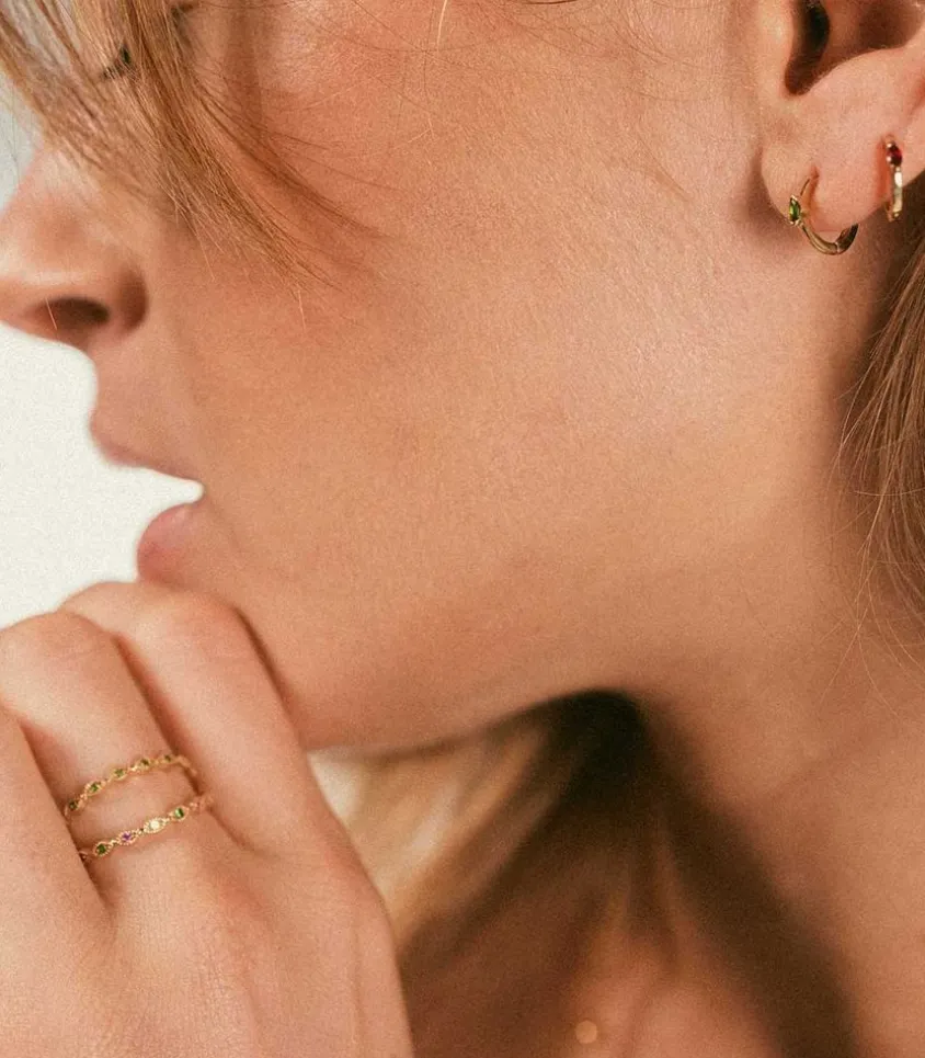 Bague Alliance Multi Mini Oeil Tsavorites