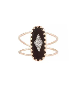 Bague Mahe Noir Et Diamants