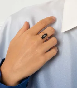 Bague Mahe Noir Et Diamants