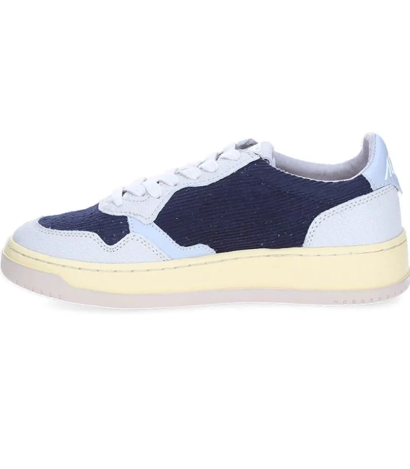Baskets Medalist Low Velours Cotele Bleu Et Gris