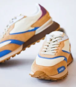 Baskets Rush Gr2 Low Nylon Cuir Suede Cream Avio