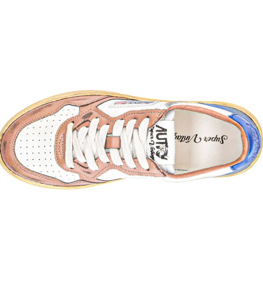 Baskets Super Vintage Low Blue Et Cafe