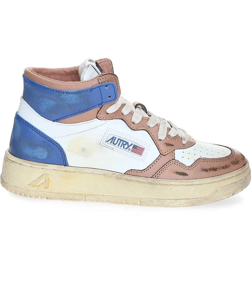 Baskets Super Vintage Mid Cafe Et Bleu