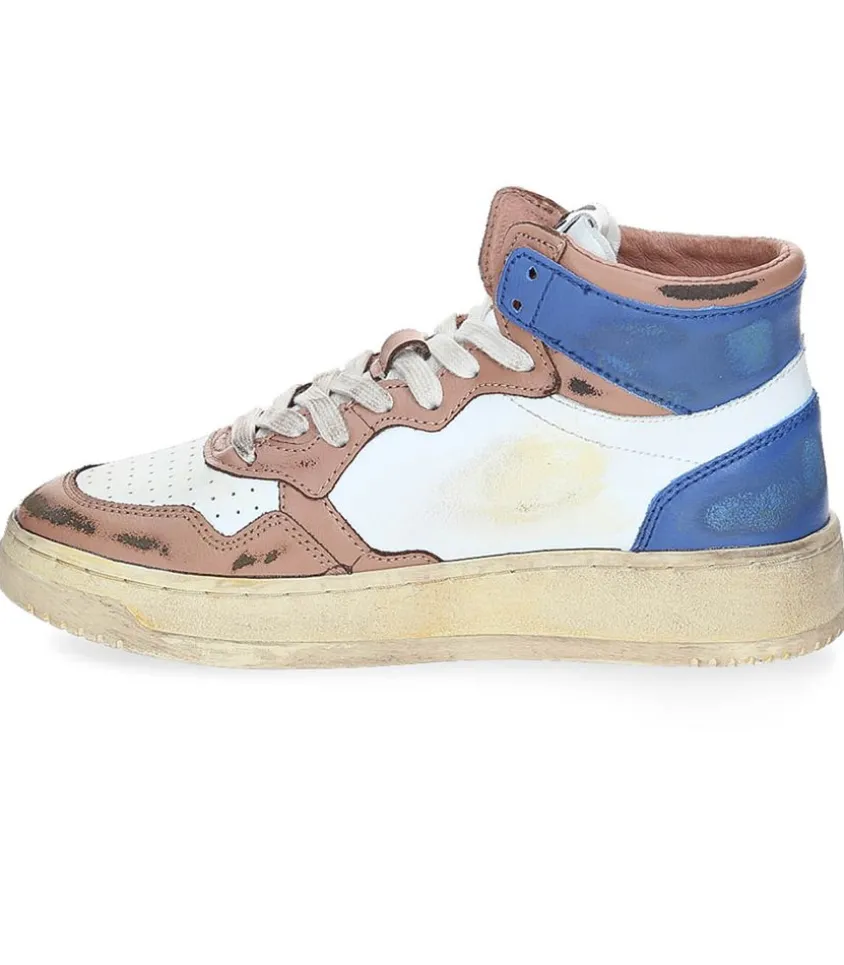 Baskets Super Vintage Mid Cafe Et Bleu