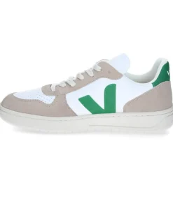 Baskets V-10 Chromefree Leather White Emeraude Sahara