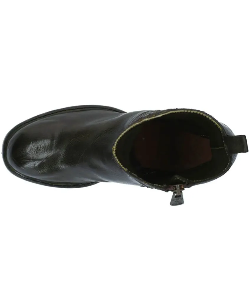 Boots Avec Empiecements En Cuir Kaki