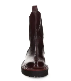 Boots Chelsea Monastero En Cuir Bordeaux