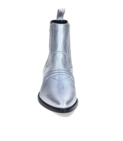 Boots En Cuir Rose Galaxy Matte Silver