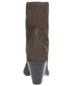 Bottines Veau Velours Leyane Khaki