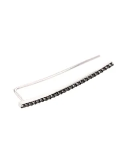 Boucle Barette Or Blanc Diamant Noir