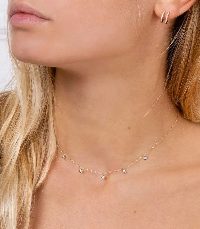 Boucle D'Oreille Double Creole Diamants