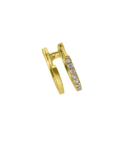 Boucle D'Oreille Double Creole Or Et Diamants