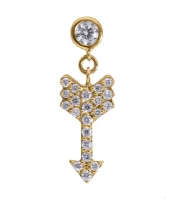Boucle D'Oreille Fleche Or Jaune Et Diamants