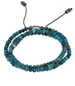 Bracelet Axis En Perles De Pierres Et D'Argent