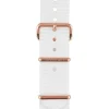 Bracelet De Montre Special Nato Blanc, Boucle En Acier Or Rose 245Mm