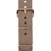 Bracelet De Montre Type Nato Taupe, Boucle Or Rose 230Mm - Clubmaster Chic