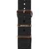 Bracelet De Montre Type Nato Noir, Boucle Or Rose 18Mm - Clubmaster Chic