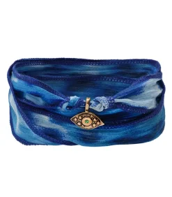 Bracelet En Soie A Nouer Et Charm Amazing Eye En Bronze Et Tsavorite