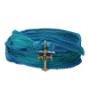 Bracelet En Soie A Nouer Et Charm Mariel Cross En Bronze Et Diamant