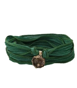 Bracelet En Soie A Nouer Et Charm Let It Be En Bronze Et Diamant