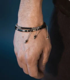 Bracelet Lazuli Argent Et Gemmes Onyx