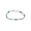 Bracelet Navajo 3 Rangs Turquoise/Corail