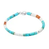 Bracelet Pueblo Heishi Turquoise/Corail