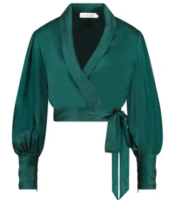 Cache-Coeur En Satin De Soie Jade