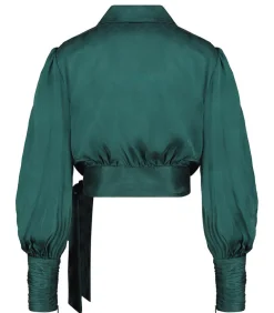 Cache-Coeur En Satin De Soie Jade