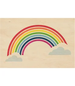 Carte Postale En Bois Miami Rainbow