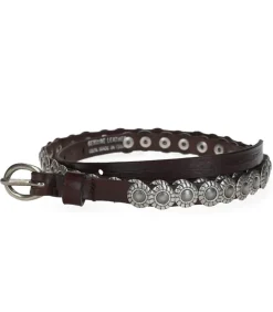 Ceinture En Cuir Tamponnee De Fleurs Marron X Jane De Boy