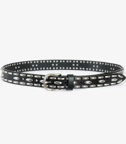 Ceinture En Cuir Zap Noir