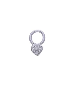 Charm Mini Coeur Or Blanc