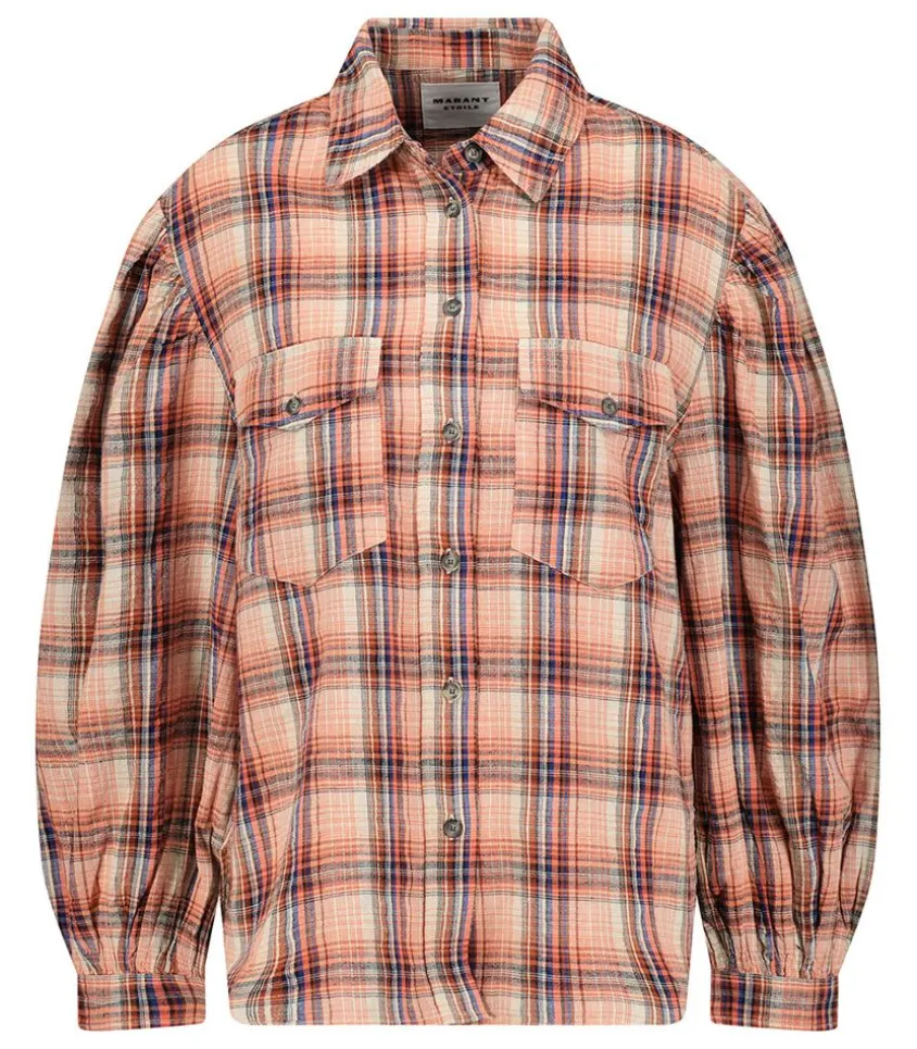 Chemise A Carreaux Lidzy Orange/Or