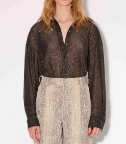 Chemise Disco Bijou Noir