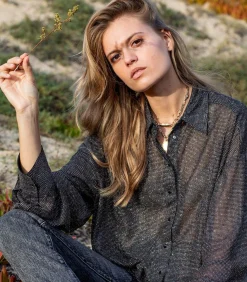 Chemise Disco Bijou Noir