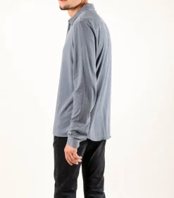 Chemise Homme A Manches Longues Bleu Vintage