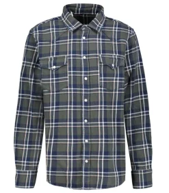 Chemise Homme Manches Longues Carreaux Khaki/Vert