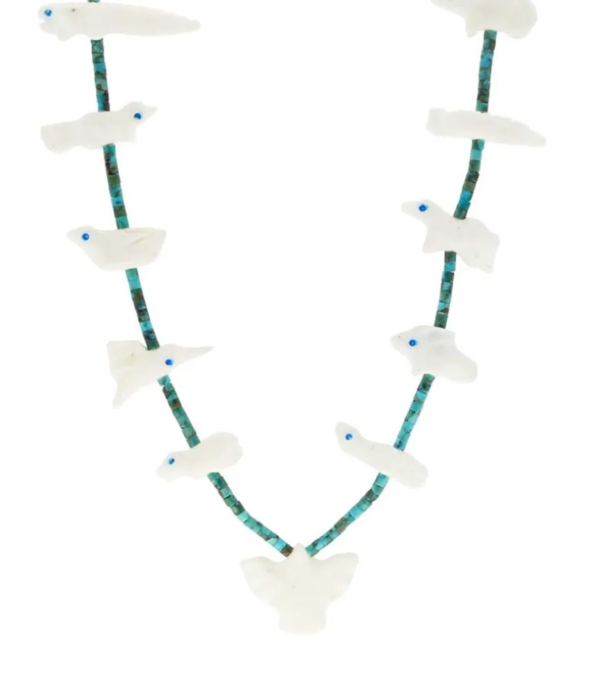 Collier Fetiches Animaux Jaspe Et Turquoise