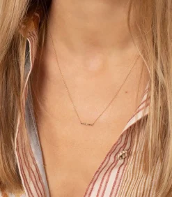 Collier Mini Barre Diamants Noirs