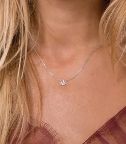 Collier Mini Feuille Des Merveilles Or Blanc Diamants