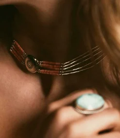 Collier Navajo 5 Rangs Et Conchas