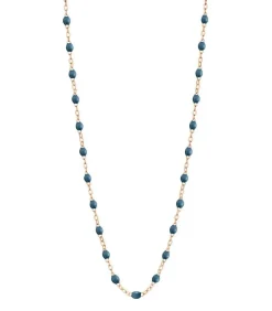 Collier Or Rose Et Perles De Resine 42 Cm