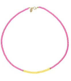 Collier Polynesie Rose Et Jaune X Jane De Boy