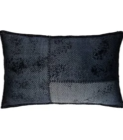 Coussin Cachemire Et Laine 60 X 35 Cm Bleu