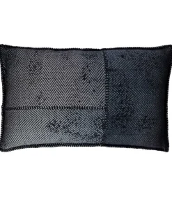 Coussin Cachemire Et Laine 60 X 35 Cm Bleu
